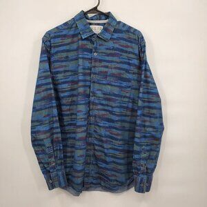 VSTR Premium Camouflage Button Down Shirt Collar Long Sleeve Cotton Large Mens